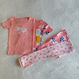 Toddler Girls' 4pc Strawberry Cow Pajama Set